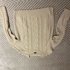 GAP Cream Cowl Neck Cable Knit Sweater